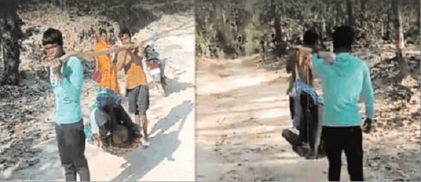 िला- रायगढ़ सड़क नहीं, गांव तक नहीं पहुंची कगंरेट्री सड़क, बीमार पहाड़ी कोरवा को दो ने सामूहिक झौहा में